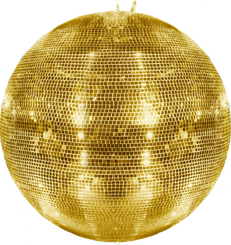 Background Ball Disco Gold Mirror Discoball Golden Glitter White Concept.  3D Render' Photographic Print - spfdigital